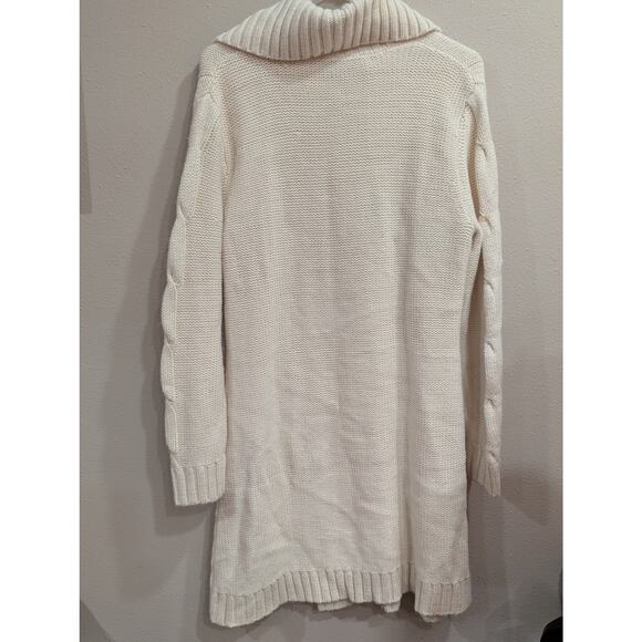 Gorgeous chunky cream colored fisherman's style sweater by Nine & Co size L - Picture 5 of 8